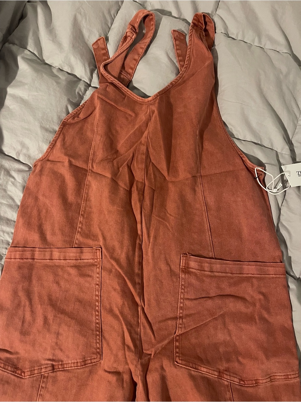Zenana Outfitters Rust Jumpsuit Romper - Picture 2 of 3